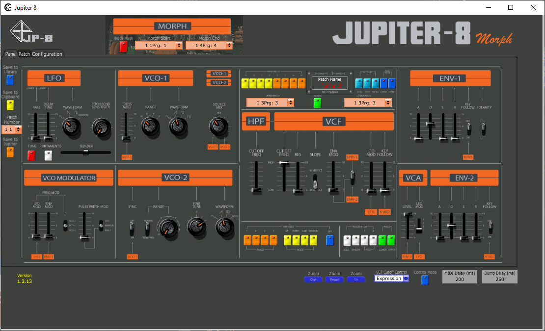 Jupiter 8 Morph Control Panel