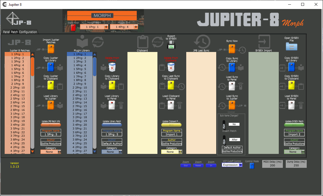Jupiter 8 Morph Librarian Screen